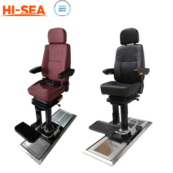 Sliding and 360 Degree Rotating marine helmsman chair with pedestal